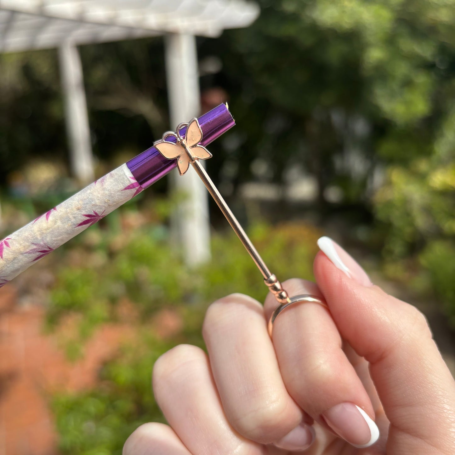 Rose Gold Butterfly Ring Holder